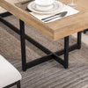 LANOIRE DINING TABLE SET 10 CHAIRS - BROWN