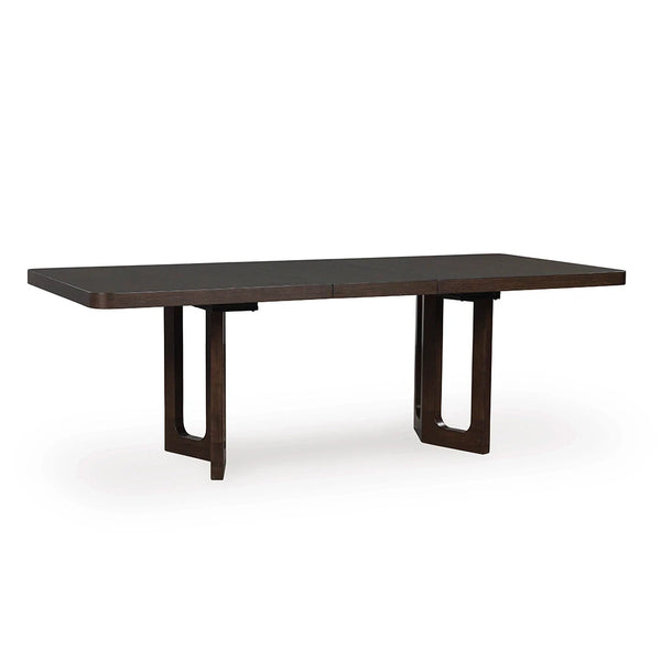 BRECKINGTON DINING TABLE SET 8 CHAIRS - BROWN