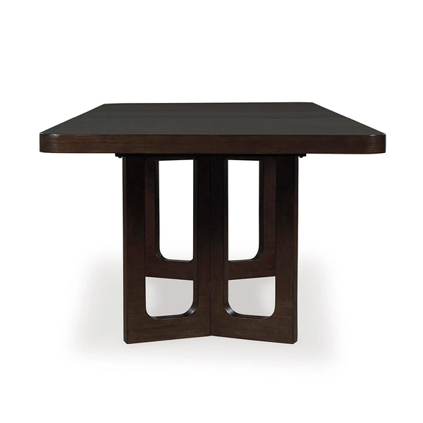 BRECKINGTON DINING TABLE SET 8 CHAIRS - BROWN