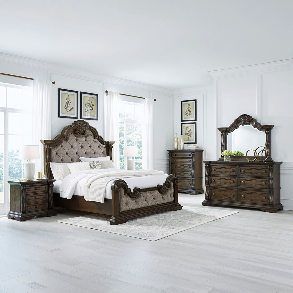 MAYLEE VANDENMORE BEDROOM SET WITHOUT WARDROBE KING SIZE (193 X 203 CM) - DARK BROWN