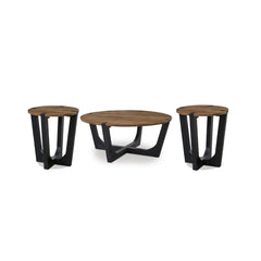 HANNEFORTH COFFEE TABLE SET 3 PCS - BROWN