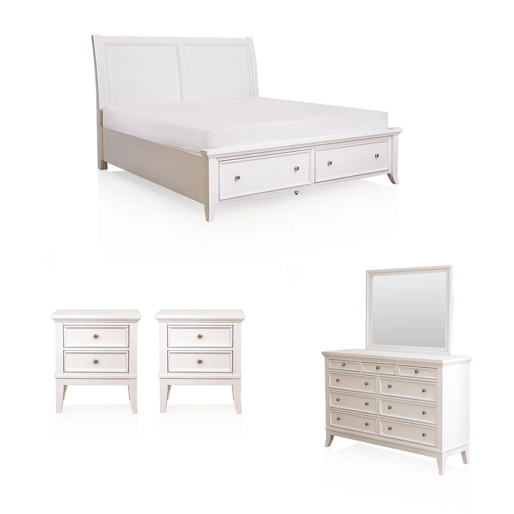 TRULANI BEDROOM SET KING SIZE (193*203CM) WHITE