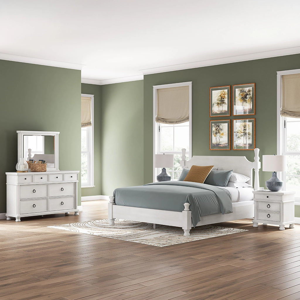CHADWORTH VANDENMORE BEDROOM SET WITHOUT WARDROBE KING SIZE (193 X 203 CM) - ANTIQUE WHITE