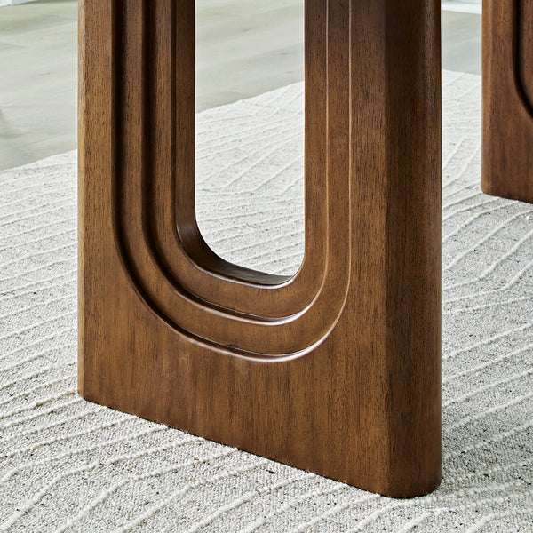 PALOMA DINING TABLE SET 6 CHAIRS - BROWN