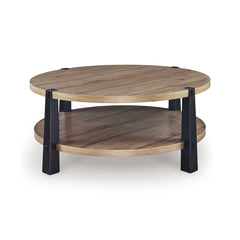 RIDGESTER CENTER TABLE - LIGHT BROWN