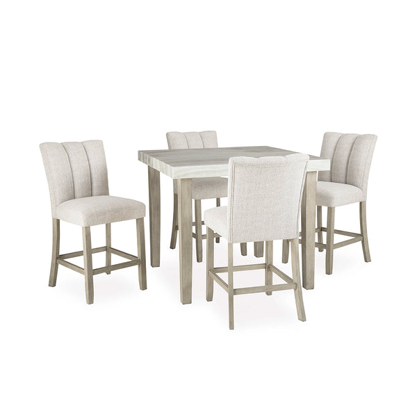 KARMENTON HIGH TABLE SET 4 CHAIRS - GREY