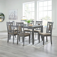 JAYEMYER DINING TABLE SET 6 CHAIRS