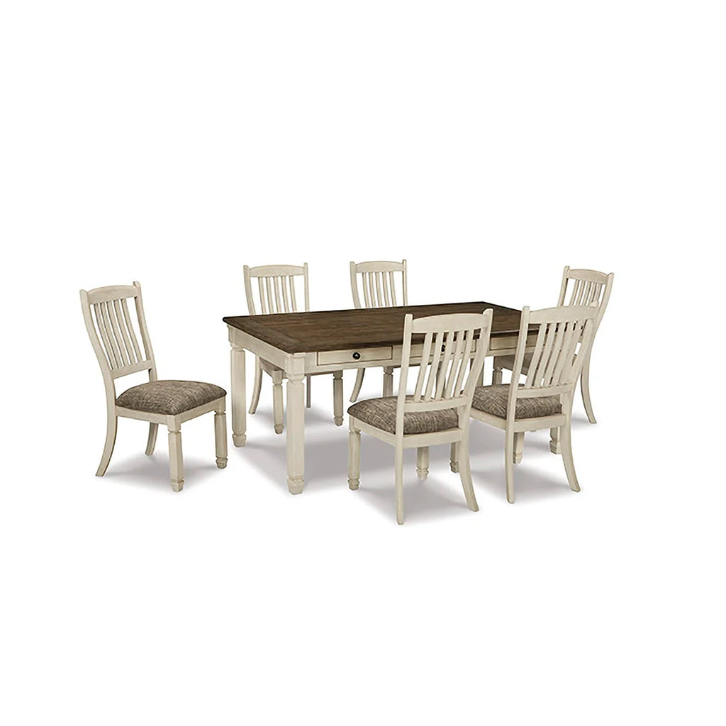 طقم طاولات الطعام بولانبورغ مع 6 كراسي باللون البيج والبني