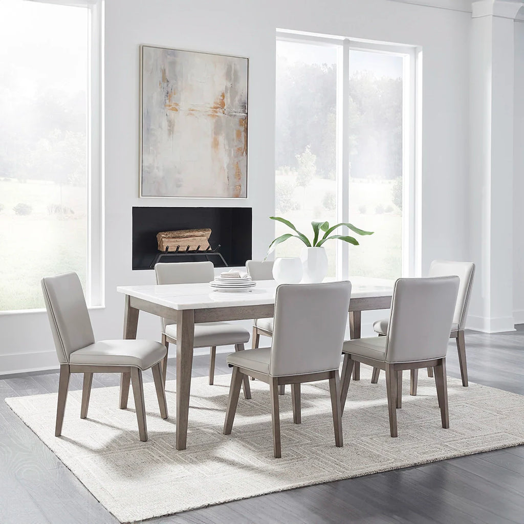 LOYASKA DINING TABLE SET 6 CHAIRS