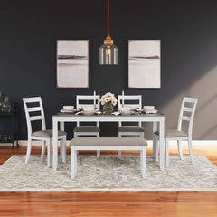 STONEHOLLOW DINING TABLE SET 4 CHAIRS + BENCH