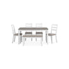 STONEHOLLOW DINING TABLE SET 4 CHAIRS + BENCH