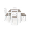 STONEHOLLOW DINING TABLE SET 4 CHAIRS + BENCH