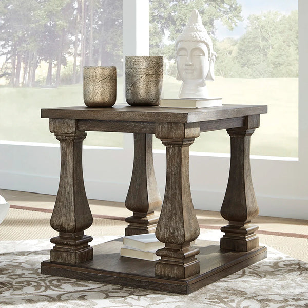 Johnelle coffee table in distressed weathered gray ��� Ashley UAE