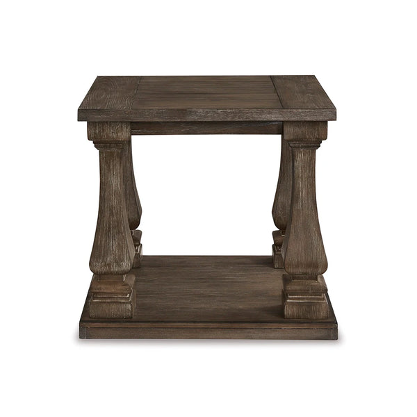 Elm veneer coffee table with square baluster legs ��� Ashley UAE