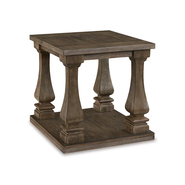Coffee table with plank-effect tabletop and broad lower shelf ��� Ashley UAE