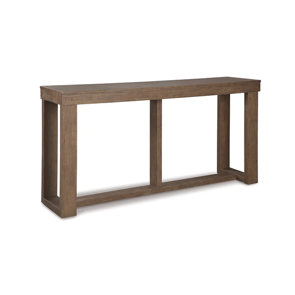 Bold blocky design sofa table with ash veneer