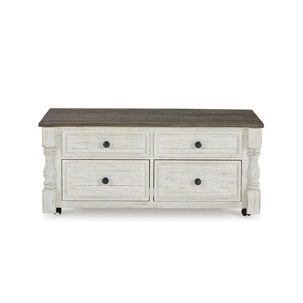 Modern farmhouse style occasional tables in distressed wood design ��� Ashley UAE