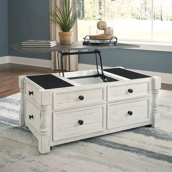 Two-tone weathered gray and vintage white table set ��� Ashley UAE