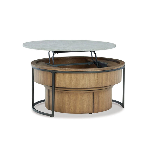 Fridley coffee table set with MEGA-TUFF�� melamine surfaces, scratch- and stain-resistant construction.