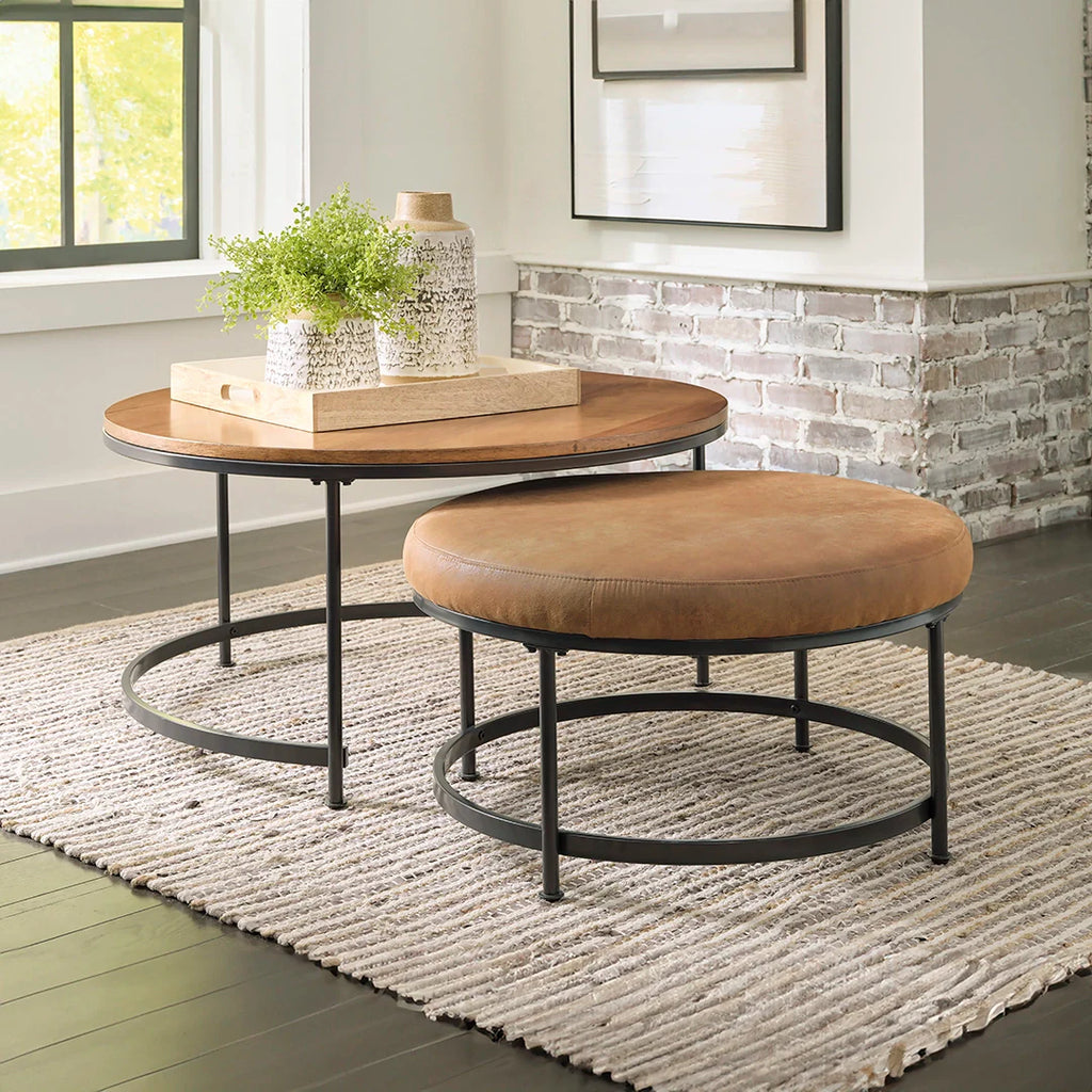 DREZMOORE NESTED ROUND TABLE 2PCS
