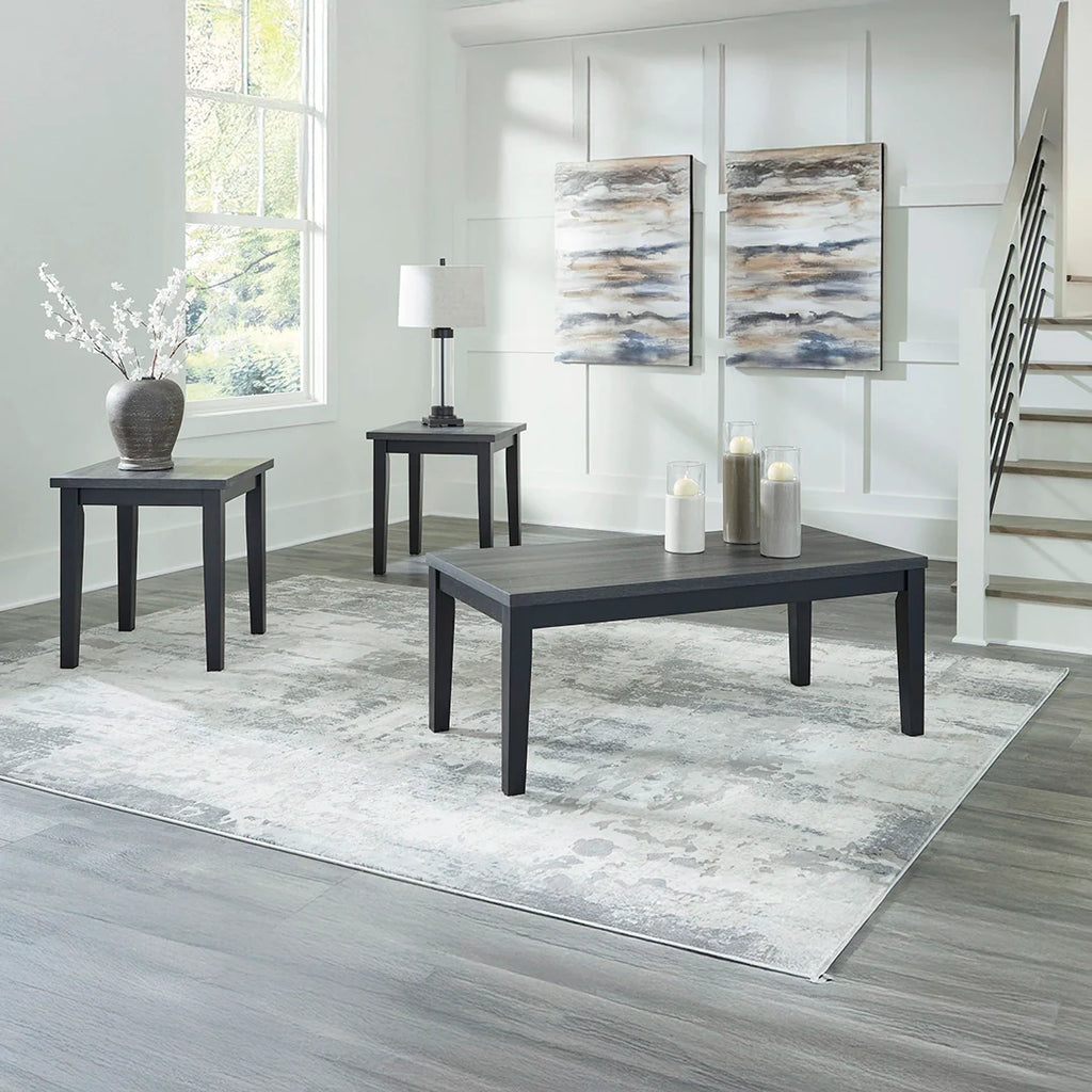 طقم طاولة قهوة جرافين، 3 قطع، ذهبي