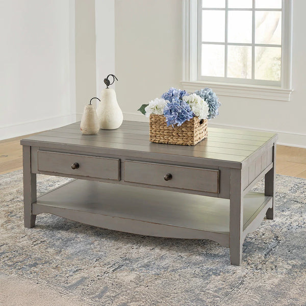 Charina 3-piece coffee table set in grey finish ��� Ashley UAE