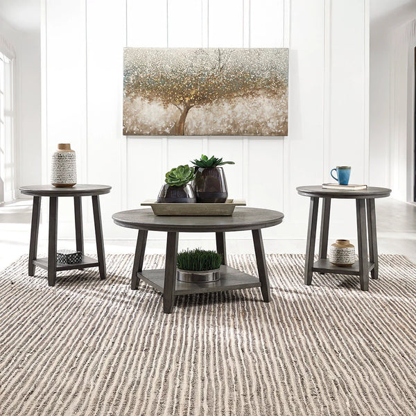 Country-style Raebecki coffee and end tables with plank design ��� Ashley UAE