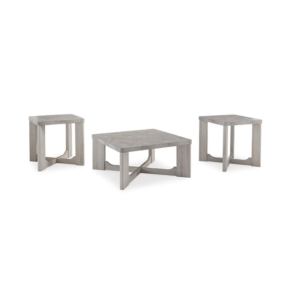 Large center coffee table with two matching white end tables ��� Ashley UAE