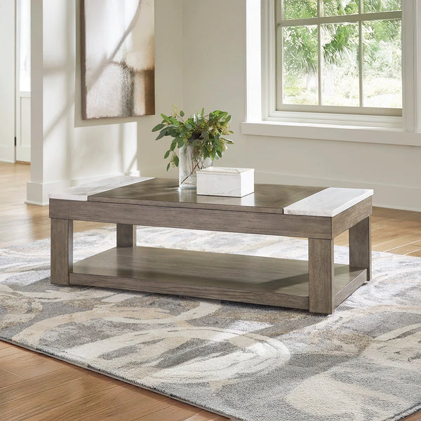 Loyaska 3-piece coffee table set in brown and beige finish ��� Ashley UAE