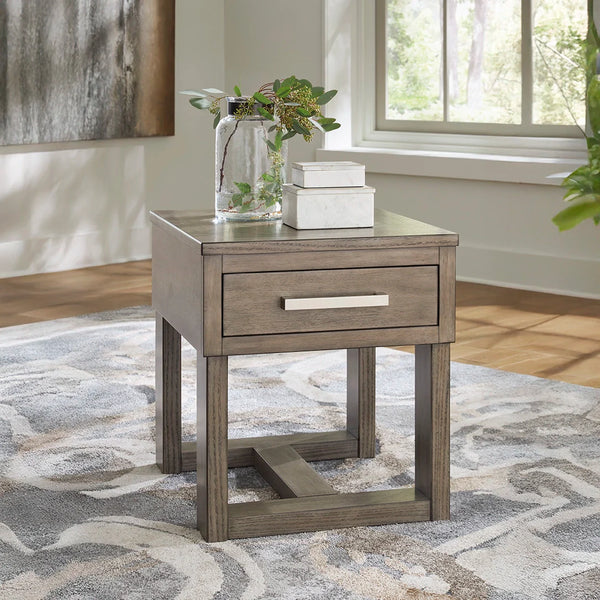 Engineered wood coffee table set in brown and beige tones ��� Ashley UAE Living Room Collection