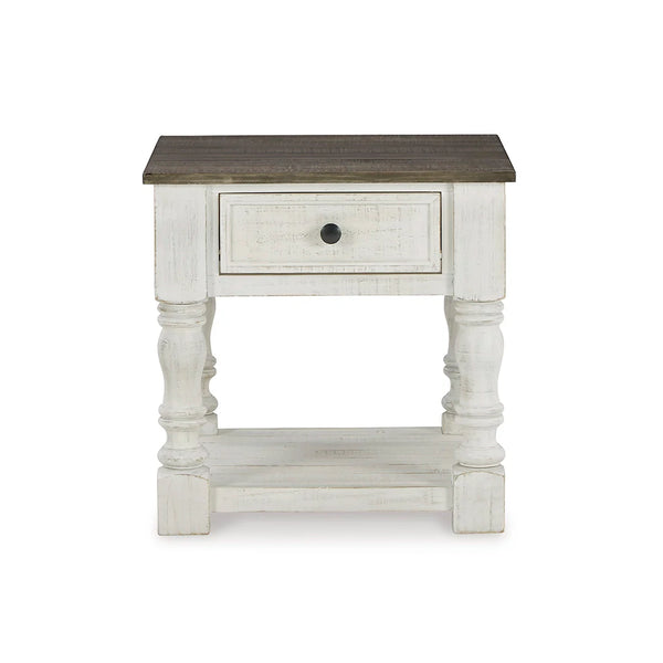 Stylish Havalance square end table ��� solid + engineered wood frame