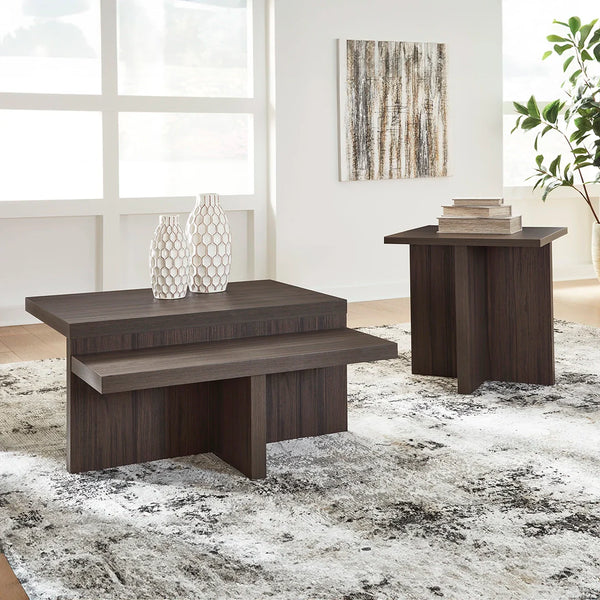 Brown center table 101x101x47 cm ��� Ashley UAE