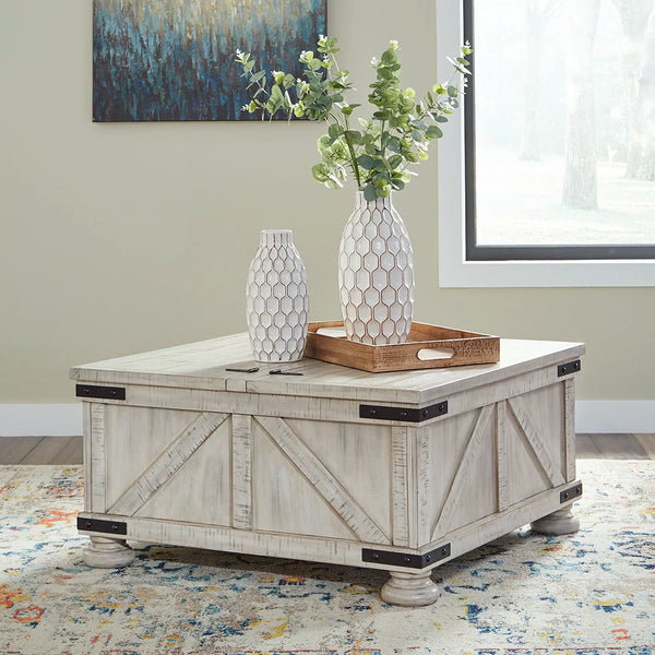 Carynhurst 3-piece coffee table set in fresh white finish.