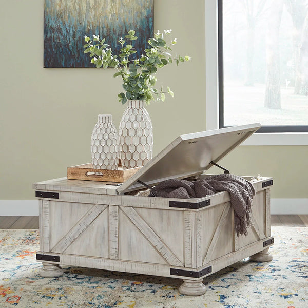 Durable solid and engineered wood coffee table set.