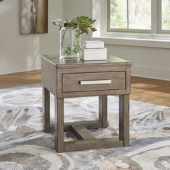 LOYASKA END TABLE BROWN