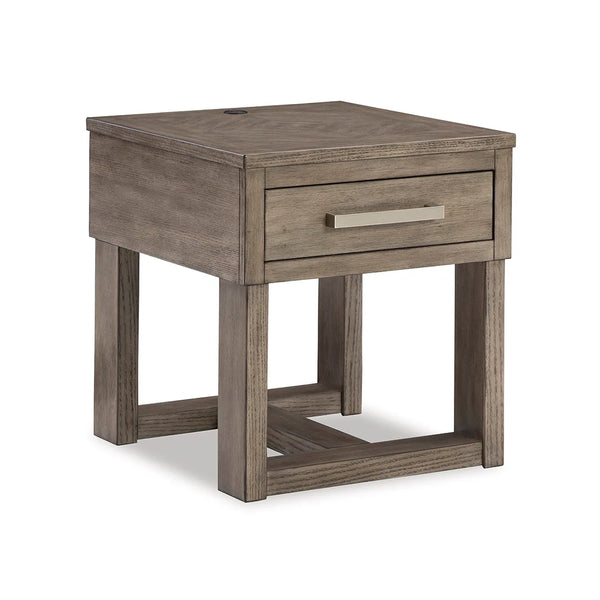 Engineered wood Loyaska square end table ��� durable and stylish design