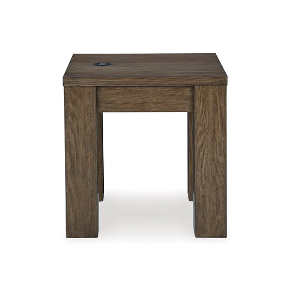 Durable engineered wood end table ��� Rosswain square design beside sofa