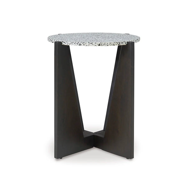 Elegant round side table with sturdy solid wood legs ��� Ashley UAE home decor
