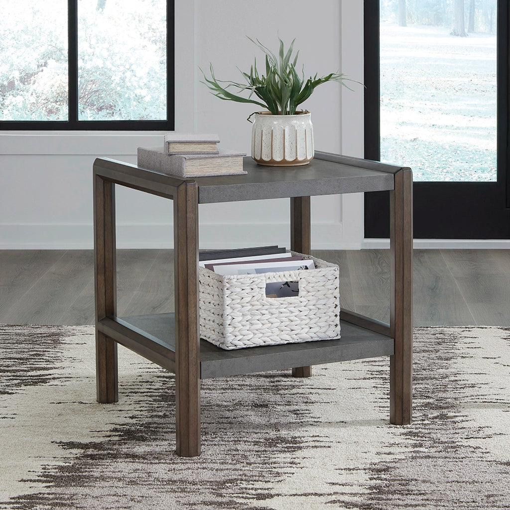 KALLENNY SIDE TABLE - BROWN