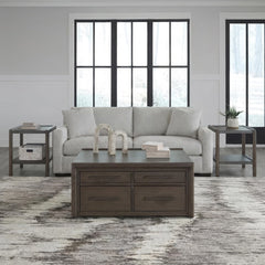 KALLENNY COFFEE TABLE SET - BROWN