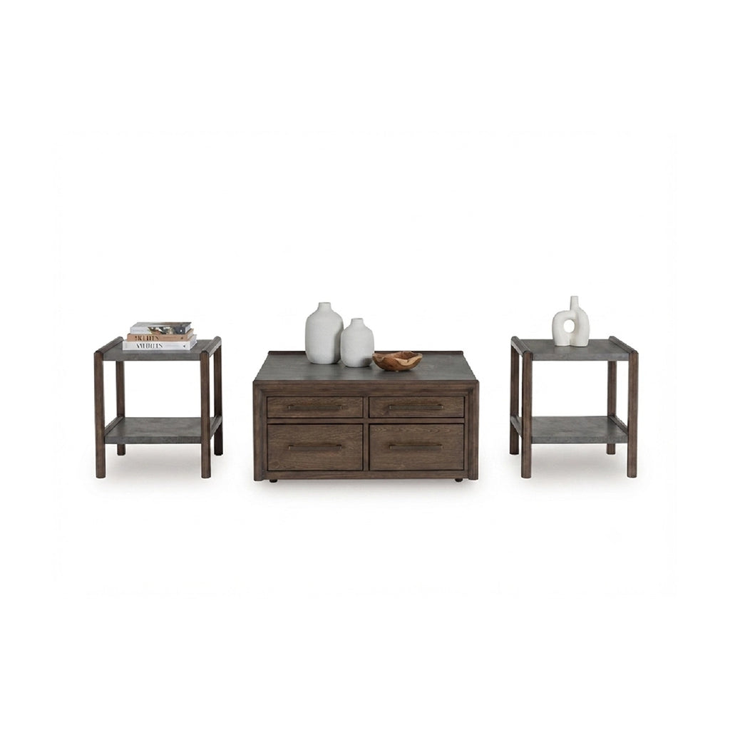KALLENNY COFFEE TABLE SET - BROWN