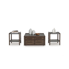 KALLENNY COFFEE TABLE SET - BROWN