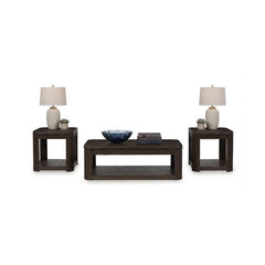 CARLIBRIE COFFEE TABLE SET - DARK BROWN