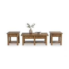 VANDENMORE COFFEE TABLE SET - LIGHT BROWN