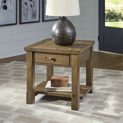 VANDENMORE SIDE TABLE - LIGHT BROWN