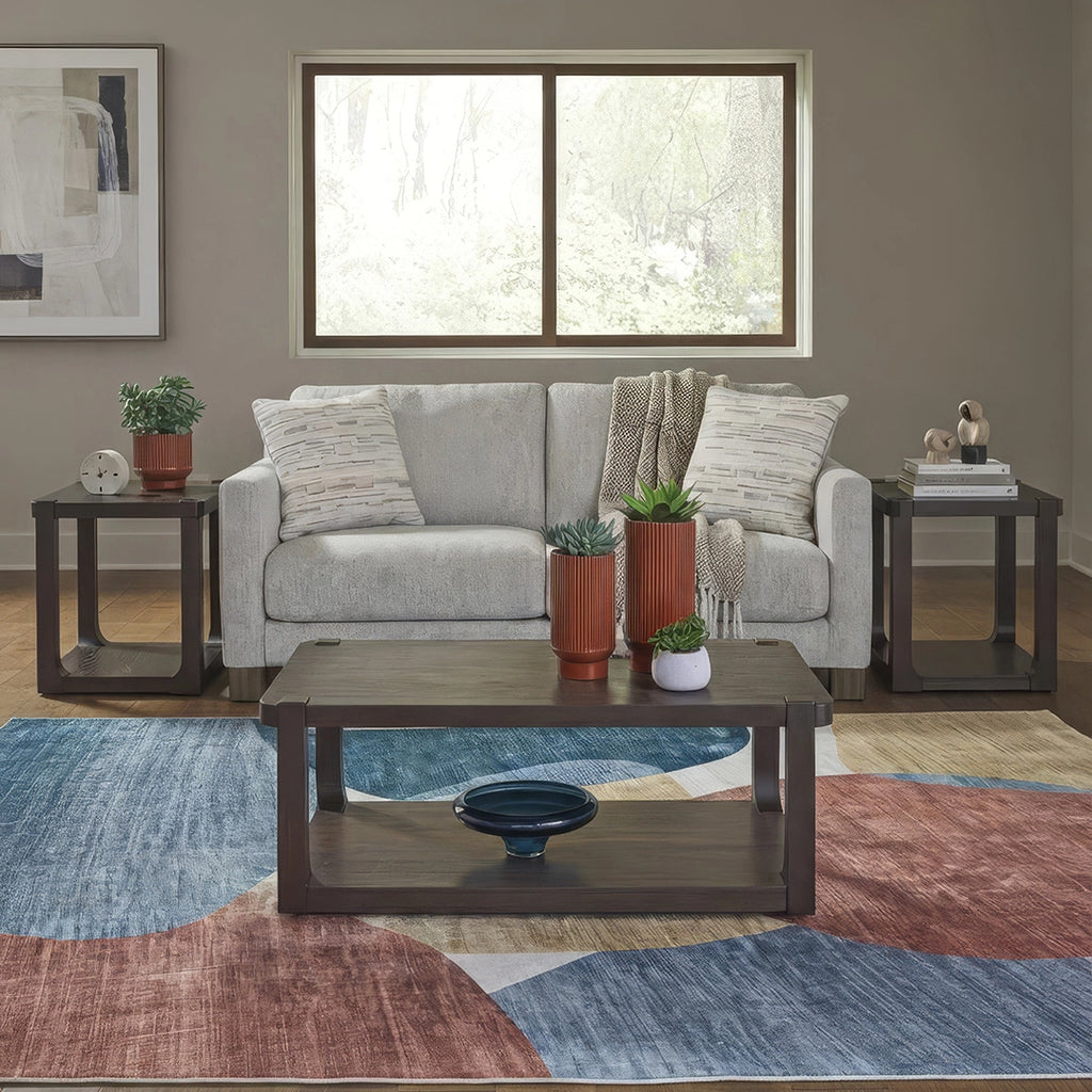 BRECKINGTON COFFEE TABLE SET - DARK BROWN