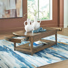 BURKBYER COFFEE TABLE SET - BROWN