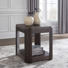 CARLIBRIE SIDE TABLE - DARK BROWN