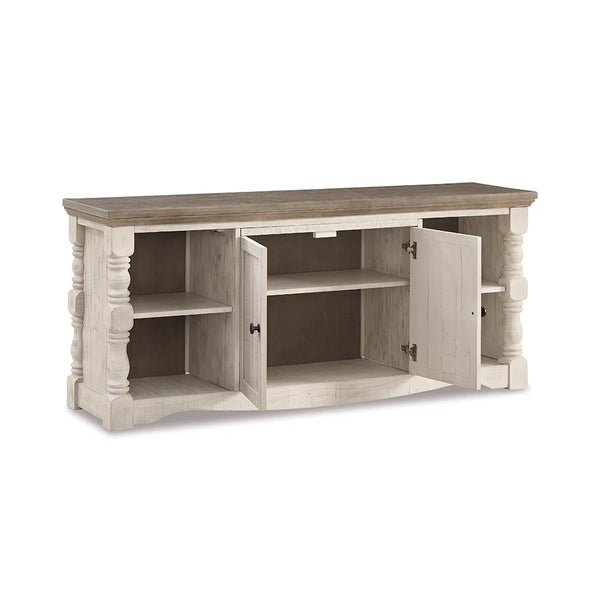 farmhouse tv stand turned posts rustic design ��� Ashley UAE