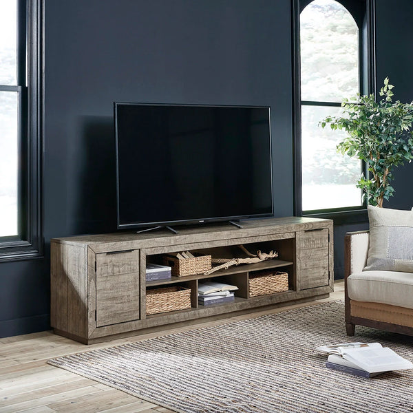 krystanza extra large tv stand modern rustic ��� Ashley UAE